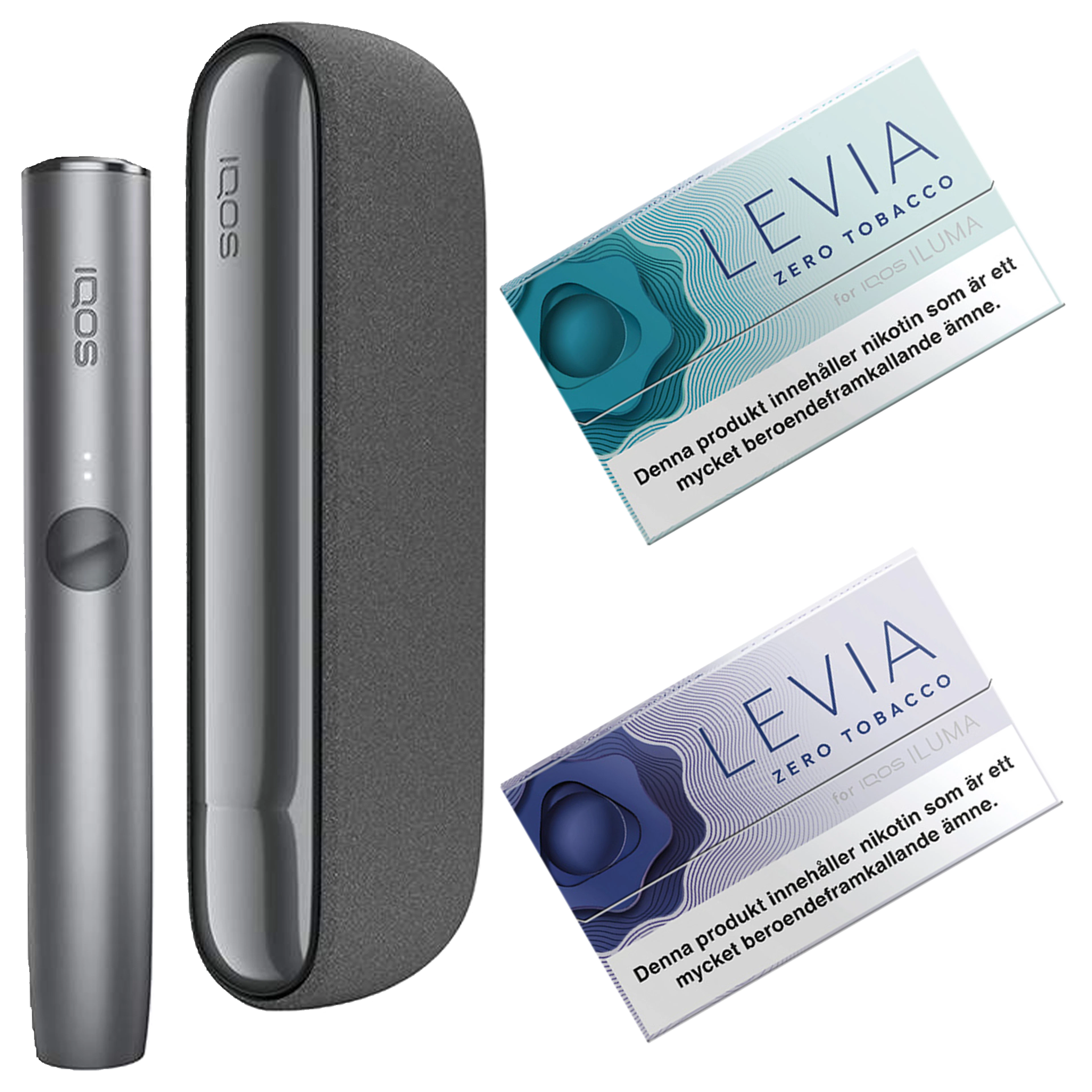 Iqos Iluma Pebble Gray + 1x Electro Purple + 1x Island Beat