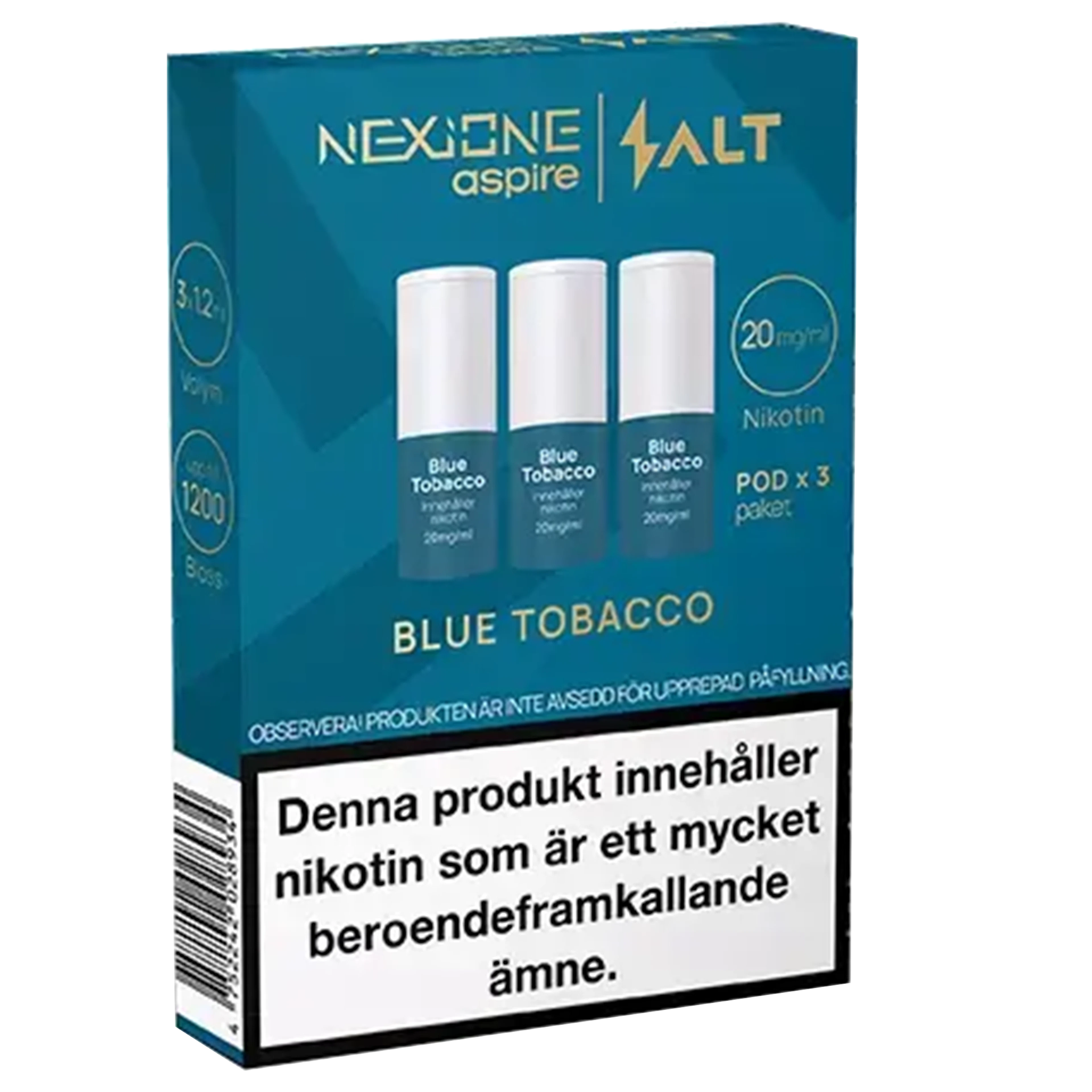 Nexione Aspire Salt Blue Tobacco 20mg Pod 3-pack