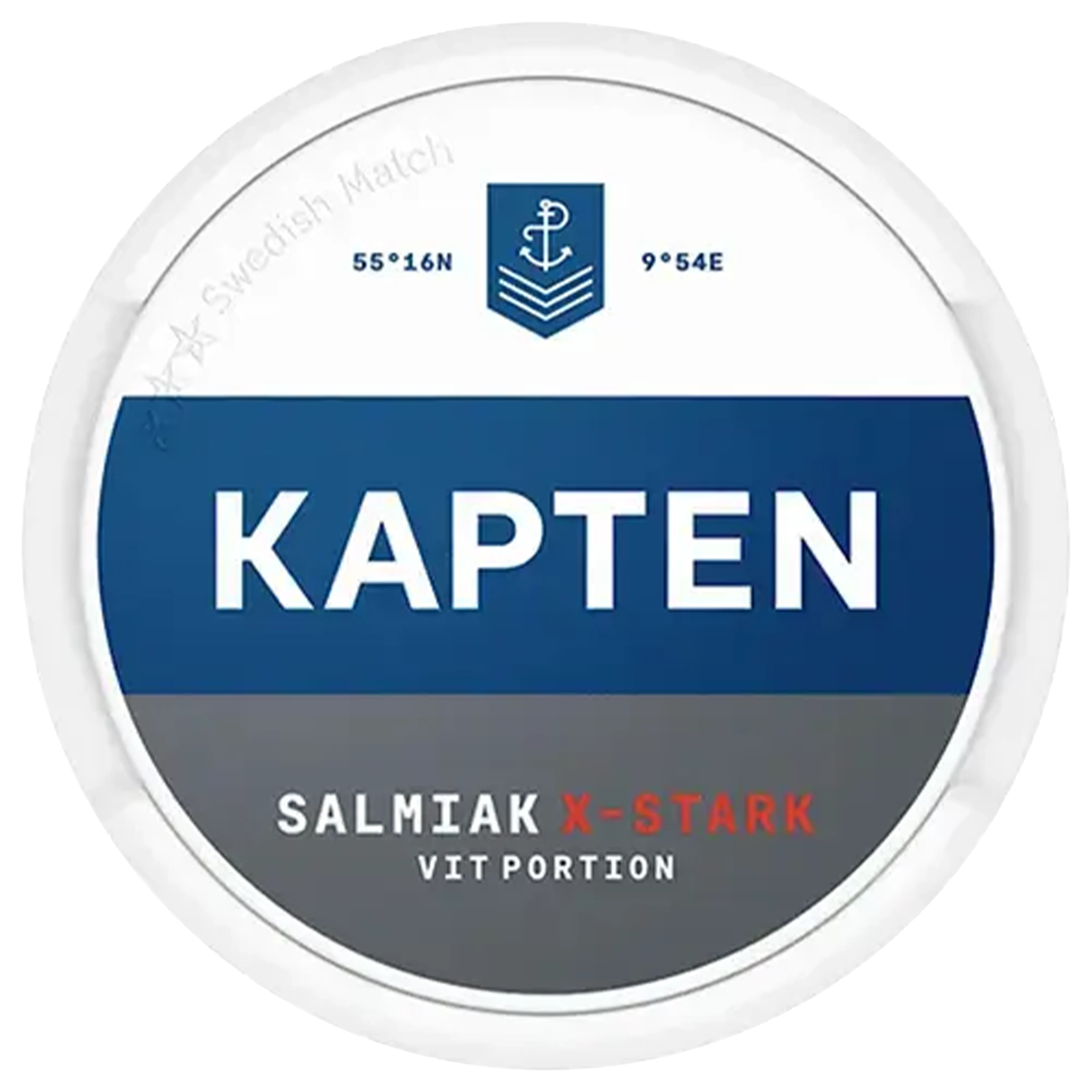 Kapten Salmiak X-Stark Vit Portion
