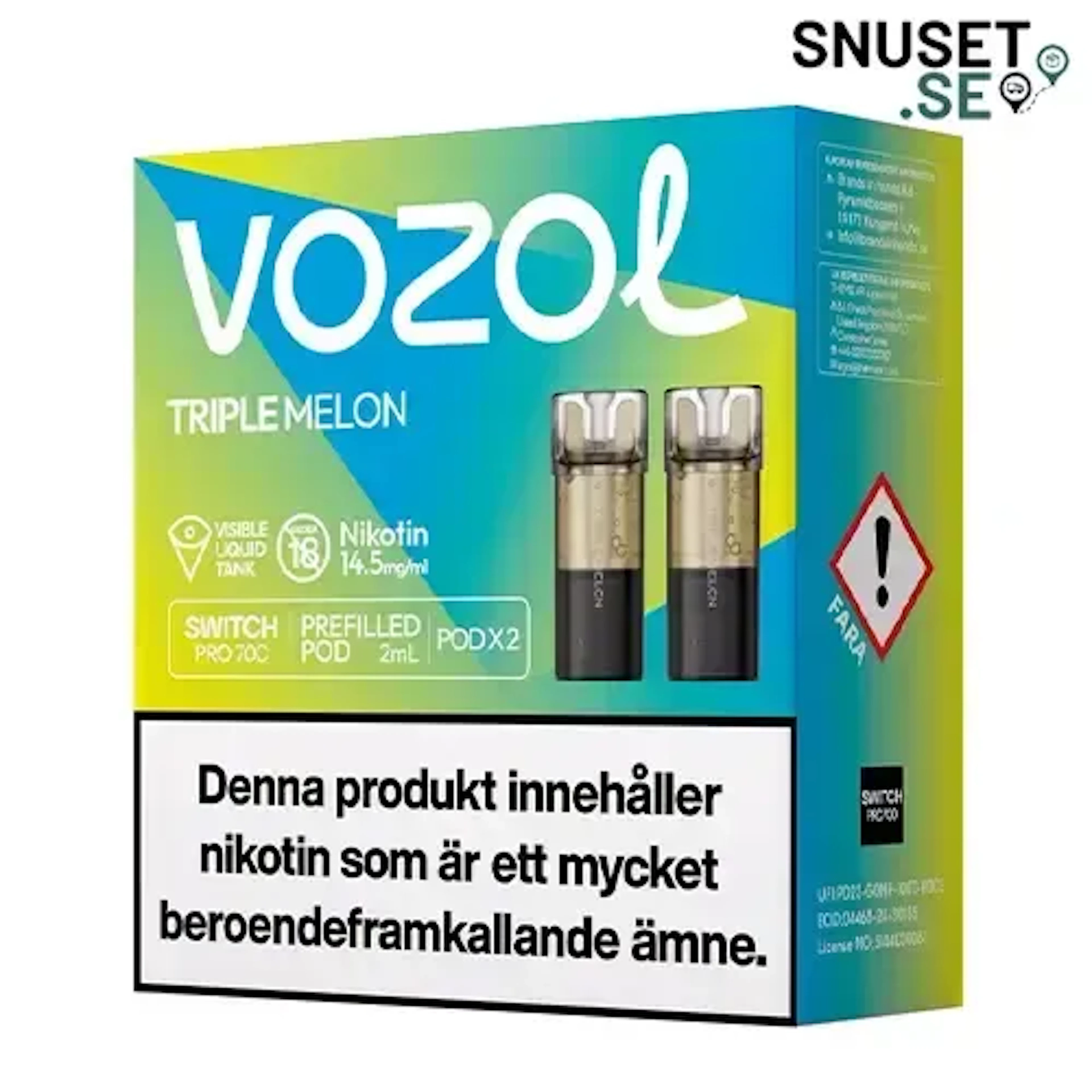 Vozol Tripple Melon 14,5mg Pod 2-pack