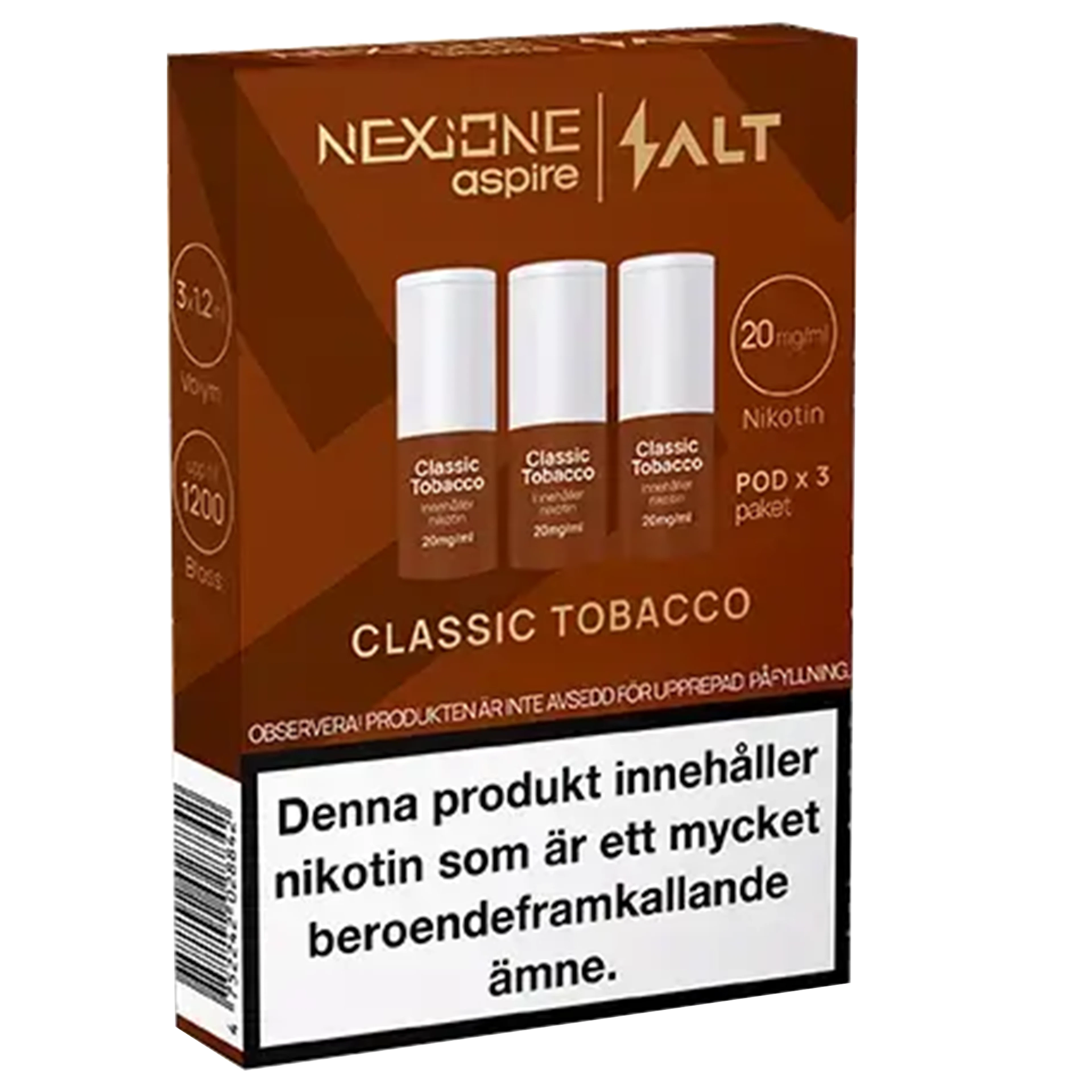 Nexione Aspire Salt Classic Tobacco 20mg Pod 3-pack