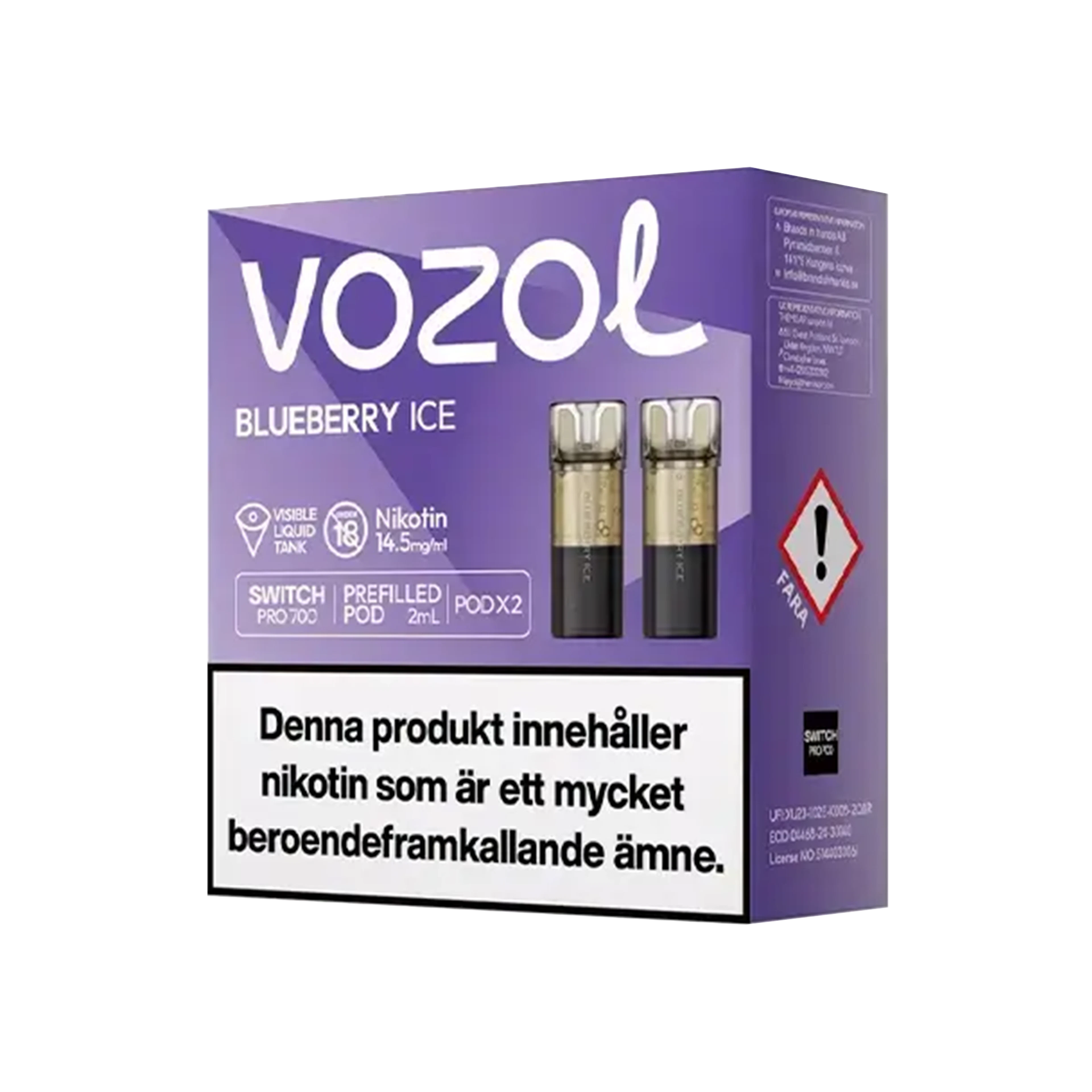 Vozol Blueberry Ice 14,5mg Pod 2-pack