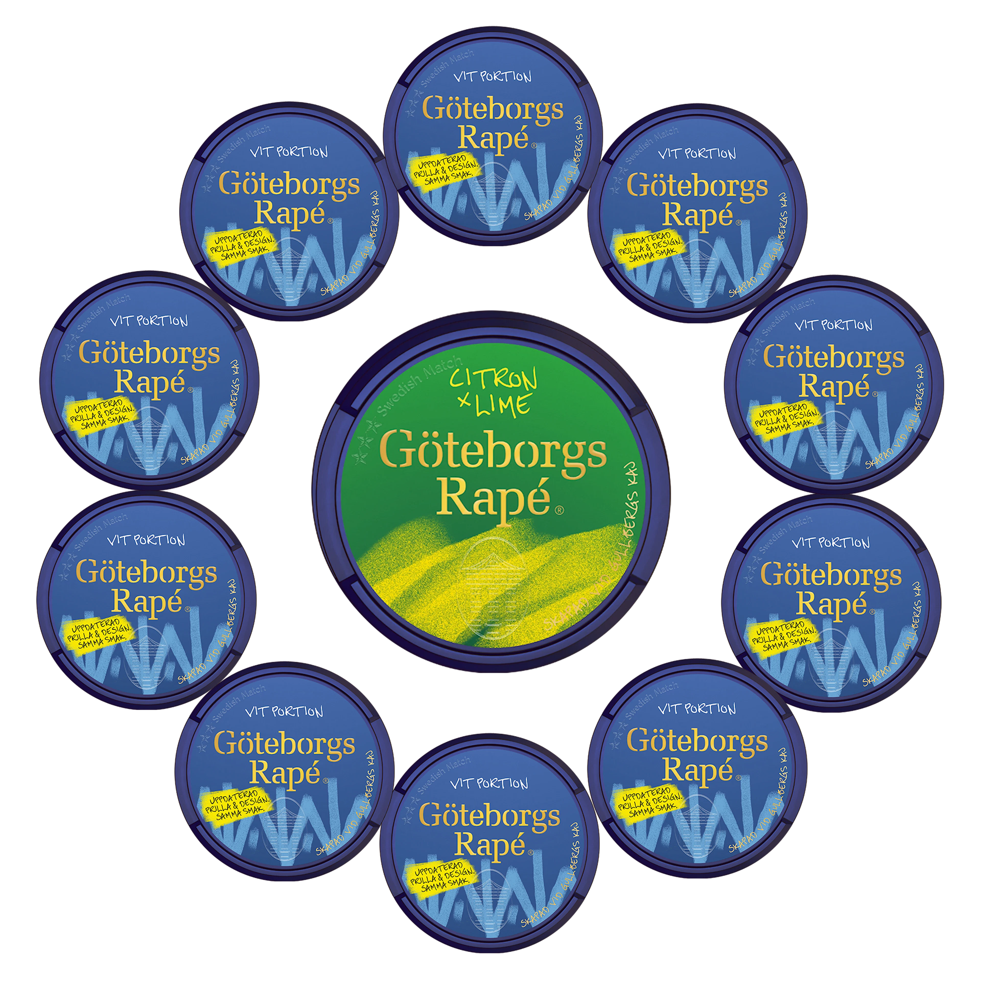 Göteborgs Rapé Vit Portion + Citron mixpack 11-p