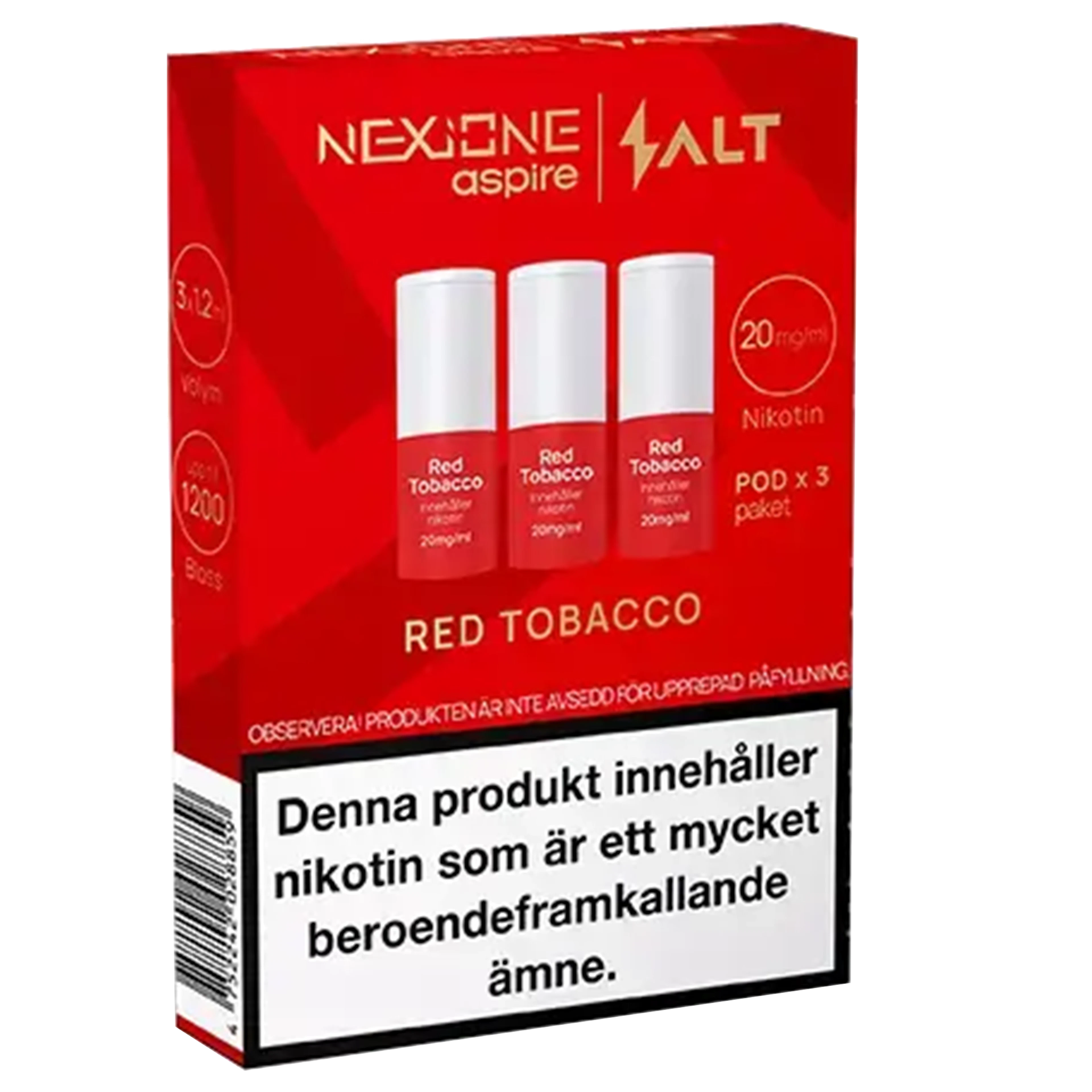 Nexione Aspire Salt Red Tobacco 20mg Pod 3-pack