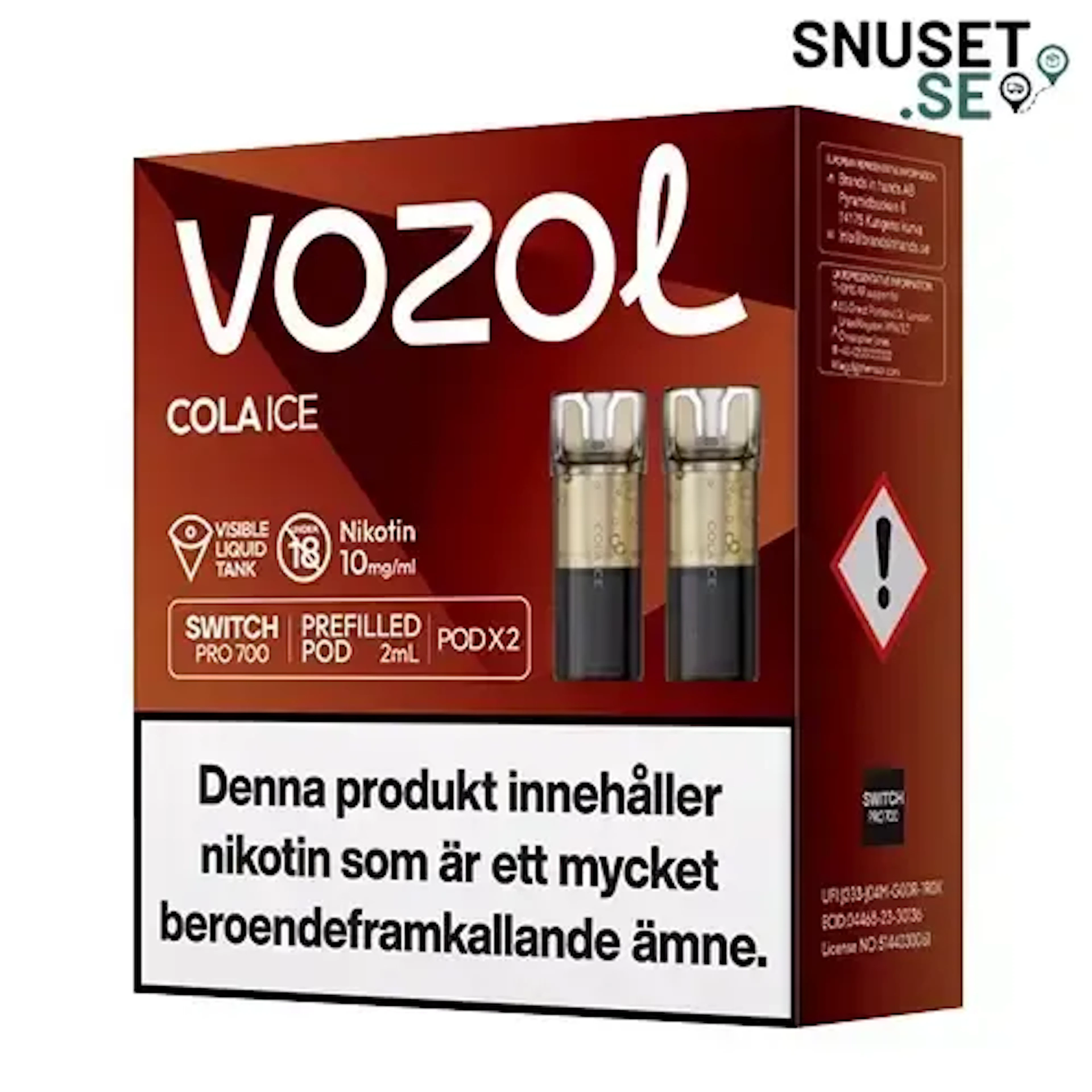 Vozol Cola Ice 10mg Pod 2-pack