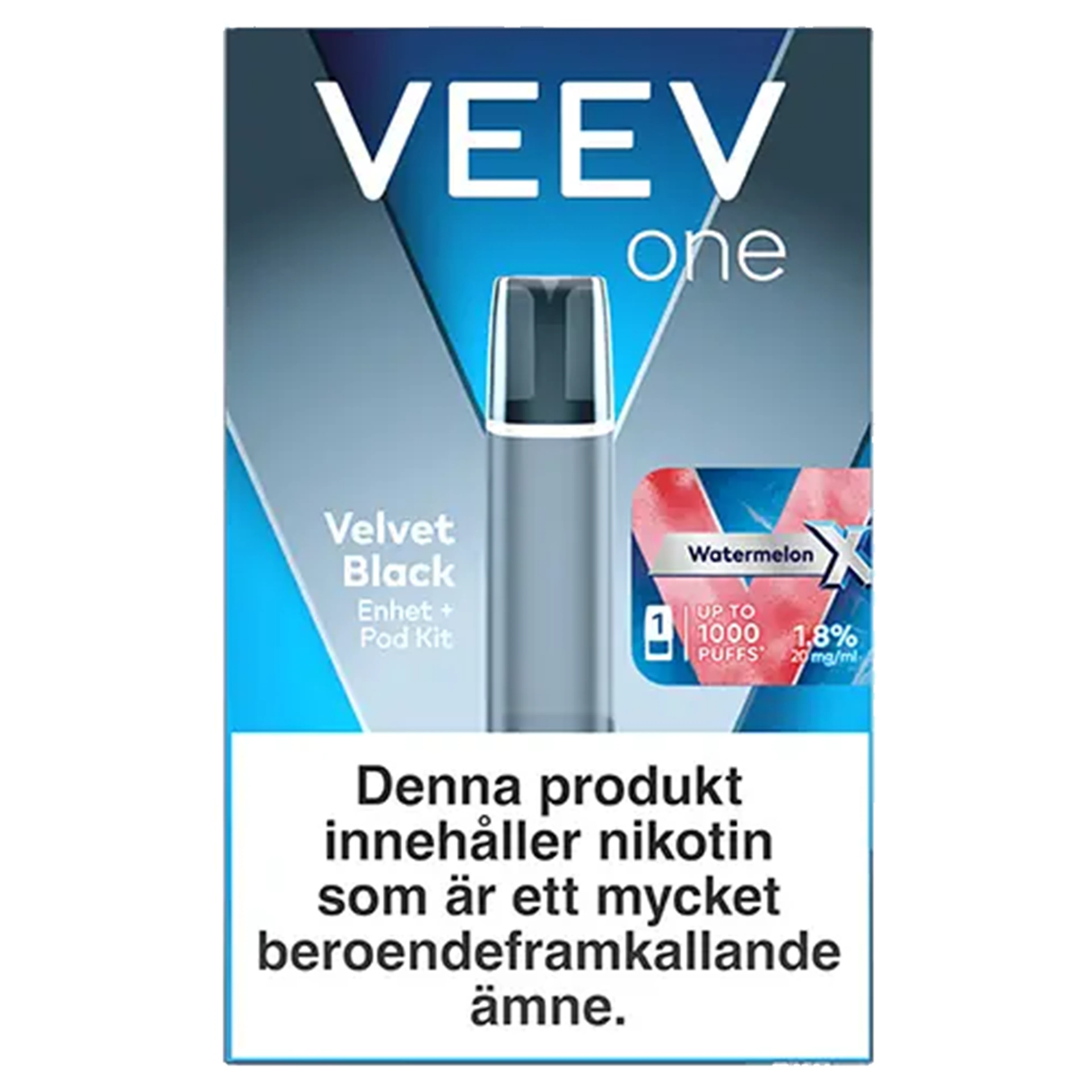 Veev One Velvet Black Device + Pod Watermelon X 1000 20mg