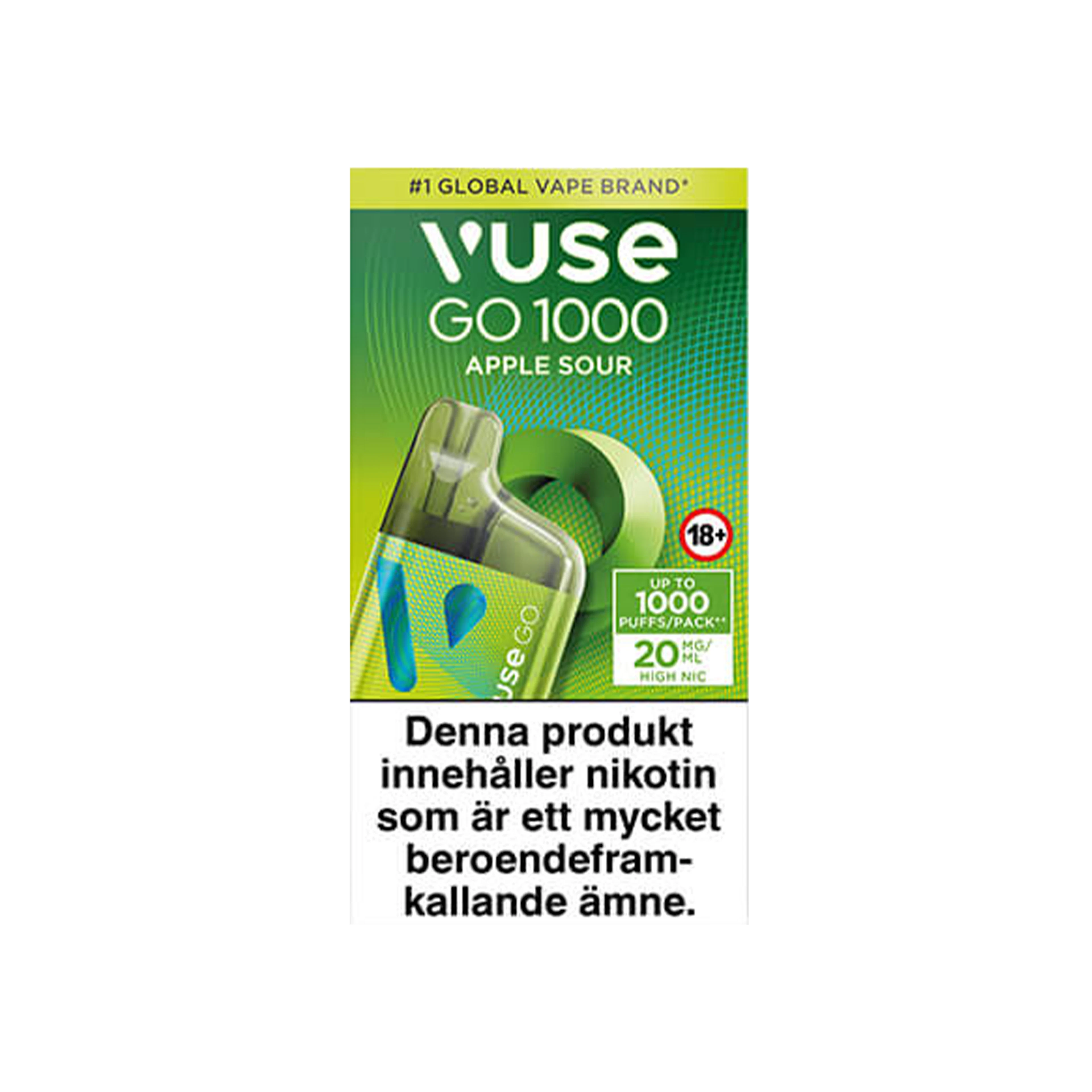 Vuse Go Box 1000 Apple Sour 20 mg